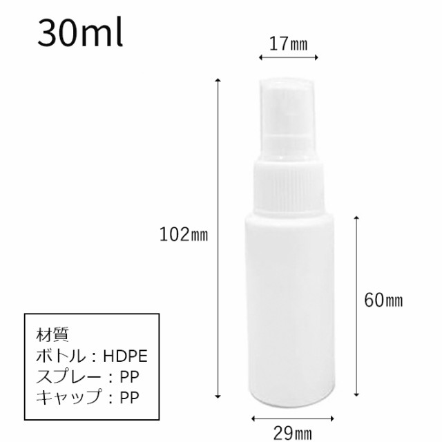 スプレーボトル アルコール対応 詰め替え用 30ml 本セット 消毒 携帯 スプレー容器 除菌スプレー 半透明 遮光 白 旅行 小分け容器 小分の通販はau Pay マーケット Across アクロース