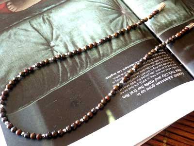 これは便利！ マグネット タイプ天然石＆シルバー925製 ネックレス【アイアン タイガーアイ 75cm】ネックレス ジュエリー タ・・・　送料無料の通販は 8,402円