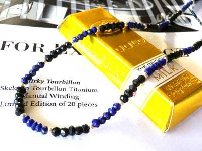 ＆レビューでおまけブラックスピネル&Silver連結チェーン【ラピスラズリ ミックス50cm】スピネル ブラックスピネル ネックレ・・・　送料無料の通販は 6,160円