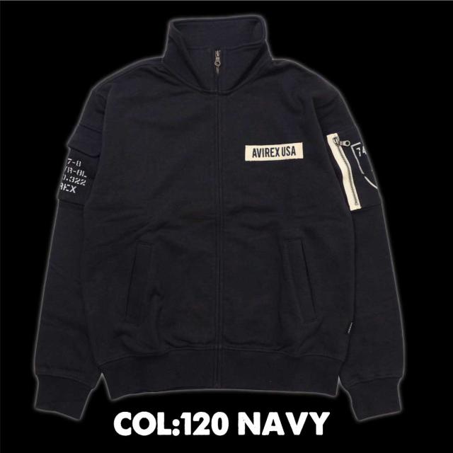 AVIREX アヴィレックス アビレックス 長袖 スタンド ジップ スウェット