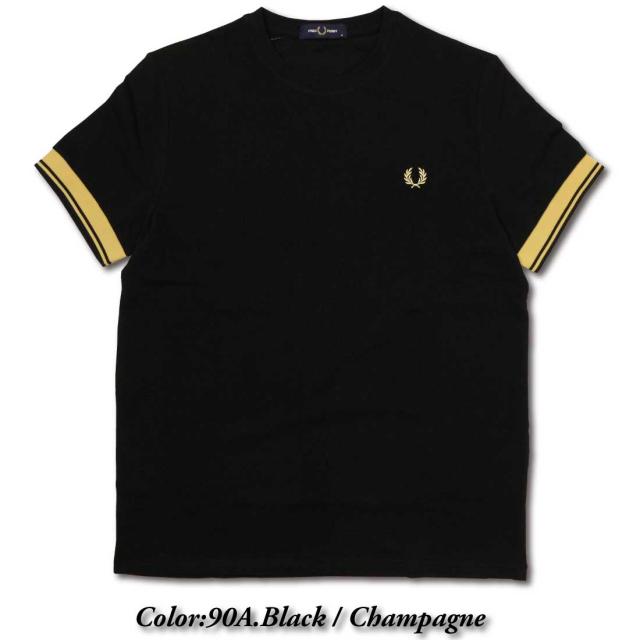FRED PERRY フレッドペリー 半袖 Tシャツ Twin Tipped Cuff T-Shirt M2396 ツインティップTシャツ メンズ クルーネックTシャツ_3