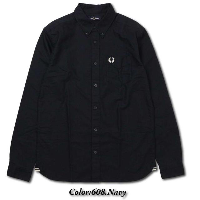 フレッドペリー FRED PERRY ボタンダウン シャツ 半袖 チェック ブラックウォッチ ロゴ 刺繍 裾リブ 紺×緑 M ◆NK-15567 ◆02