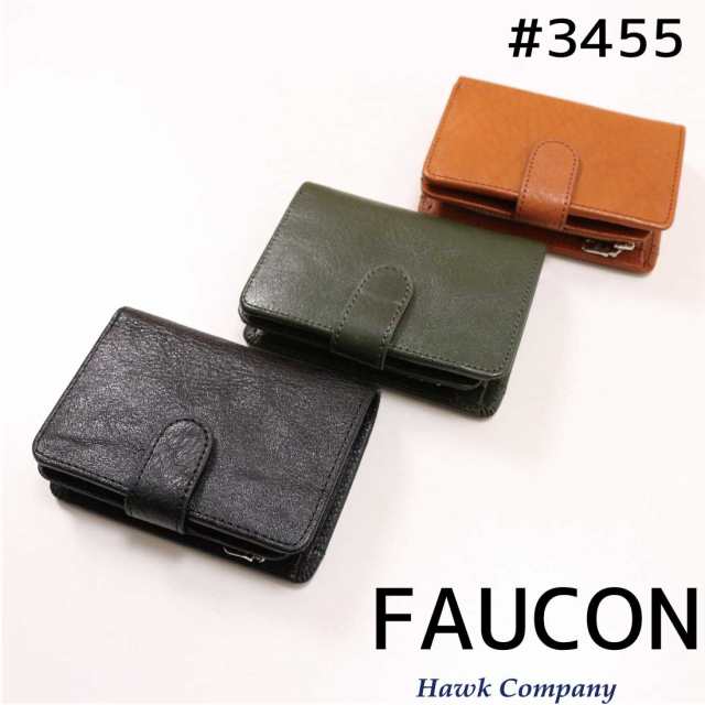 HawkCompany FAUCON 財布 3455 二つ折り コンパクト 財布 コインケース カードケース プレゼントの通販は