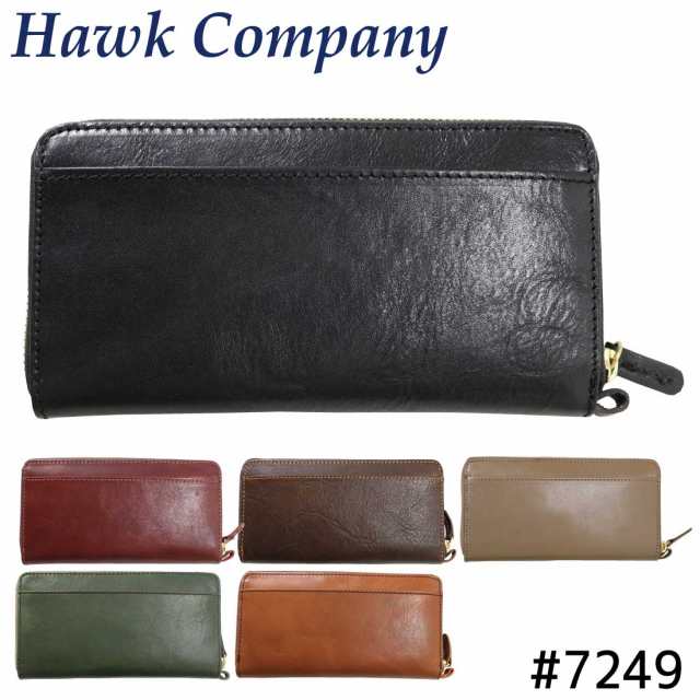 ホークカンパニー Hawk Company 7249 長財布 レザー ロングウォレット ラウンド 革 メンズ レディース　プレゼント イタリアンレザー