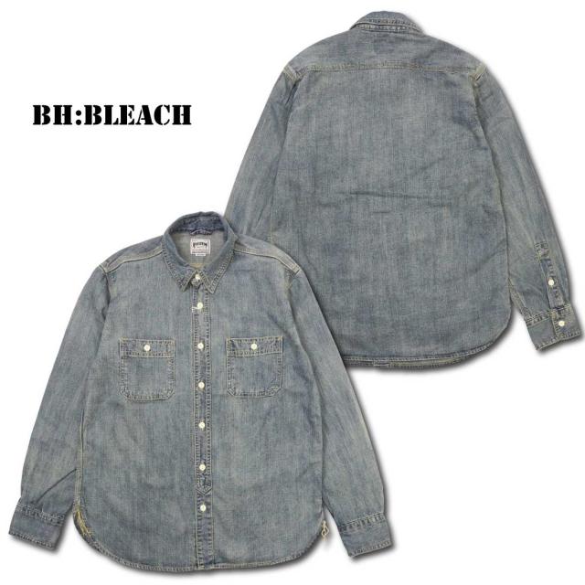 HOUSTON ヒューストン 長袖 シャツ デニムシャツ 40511 USA COTTON ワークシャツ アメカジ ブランド メンズ_2