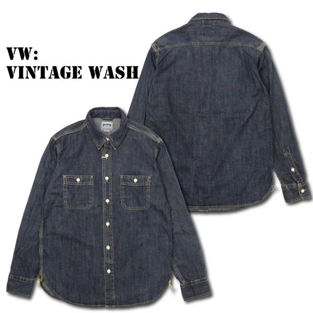 HOUSTON ヒューストン 長袖 シャツ デニムシャツ 40511 USA COTTON ワークシャツ アメカジ ブランド メンズ_4