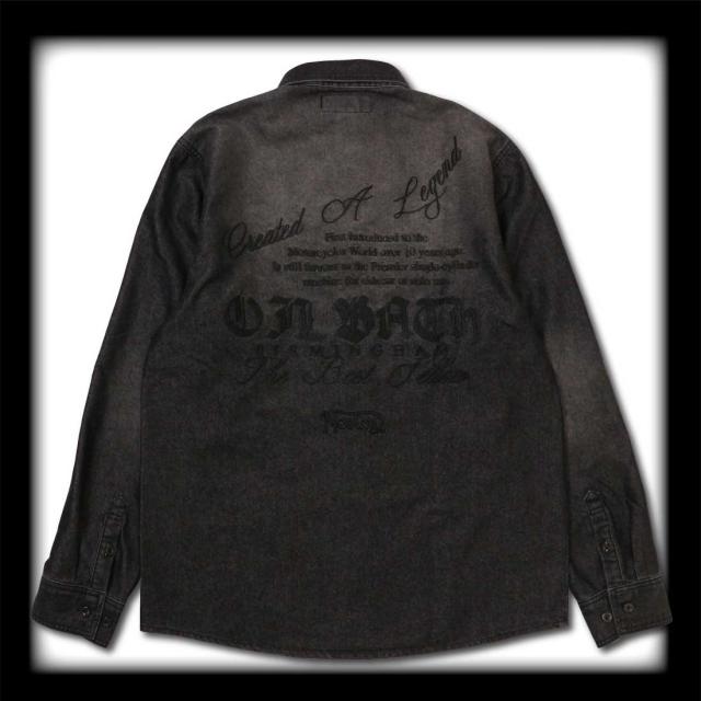 Norton ノートン 服 長袖 シャツ 261n1500B フロント エンブレム 同色刺繍 デニムシャツ アメカジ バイカー メンズ 服 ファッション_4