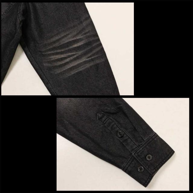 Norton ノートン 服 長袖 シャツ 261n1500B フロント エンブレム 同色刺繍 デニムシャツ アメカジ バイカー メンズ 服 ファッション_9