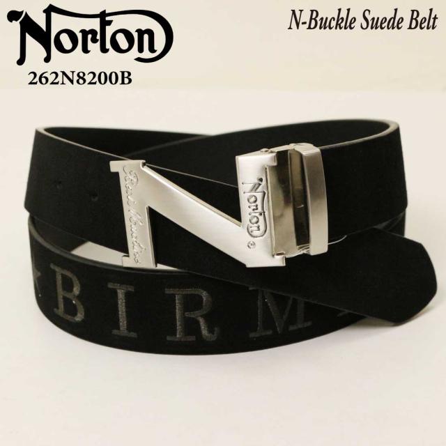 Norton ノートン 服  胴締め 262N8101B Nバックル スウェードベルト 牛皮 本革 バイ鉄道車両 メンズ アメカジ メンズ 御召しもの