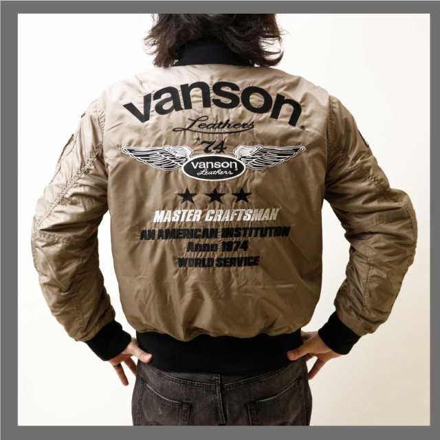 VANSON バンソン フライトジャケット MA-1 ミリタリージャケット TVS2307W PU加工 透湿 防水 メンズ バイカー アメカジ バイク  プロテクの通販はau PAY マーケット - Jeans藍や | au PAY マーケット－通販サイト