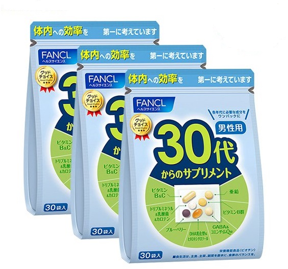 fancl ファンケル 30代からのサプリメント 男性用(30袋）X3袋【お徳用3点セット】（栄養機能食品）ビタミンB群＋亜鉛でエネルギーと元気をチャージ 活力サポート 5,588円