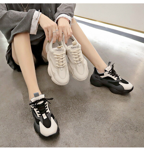 スニーカー レディース 白 黒 スポーツシューズ シンプル カジュアル 無地 運動靴 ダッドスニーカー カラフル 可愛い ダッドシューズ 配の通販はau Pay マーケット Maison De Latir