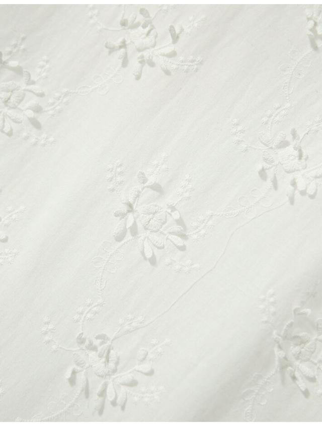 刺繍レースフレアスカート コットン100% 裏地付き ロング丈 ウエストゴム レディース 夏 フェミニン カジュアル ホワイト M/L/XL エレガント 83.5〜86.5cm 着やすいスカート