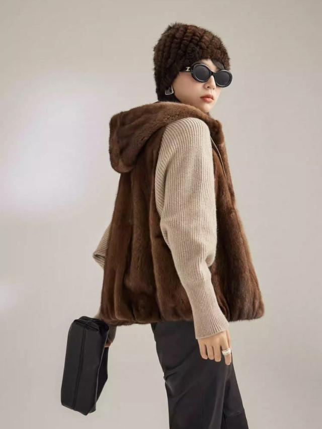 ミンク ベスト ダークブラウン TICCA / ティッカ ミンクファーベスト