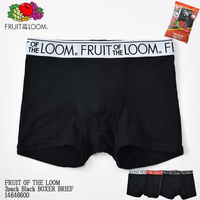 新価格版 FRUIT OF THE LOOM フルーツオブザルーム 3pack Black BOXER