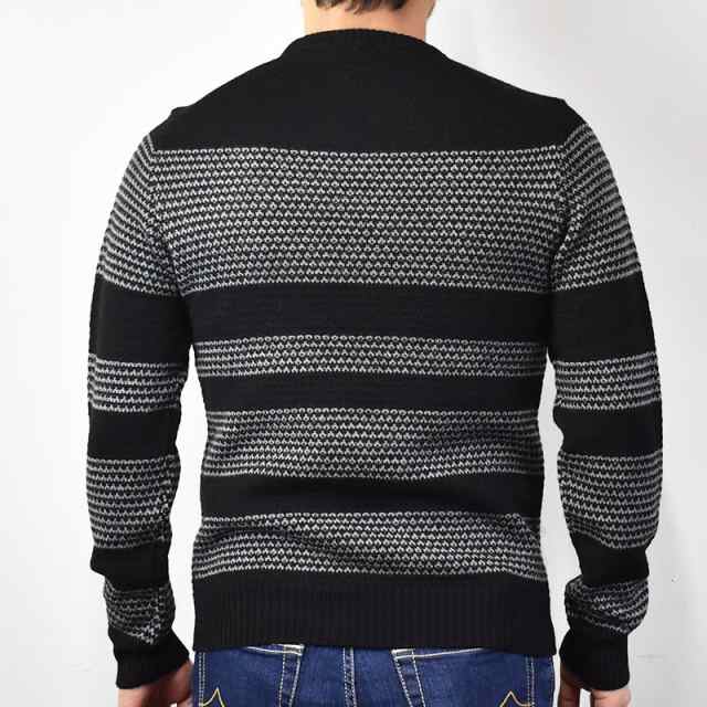 【20%OFF】【44サイズ】Drumohr ドルモア merino wool border crew neck knit 8G D8M1030P メリノウール ハイゲージ 柄編み ボーダー ニ