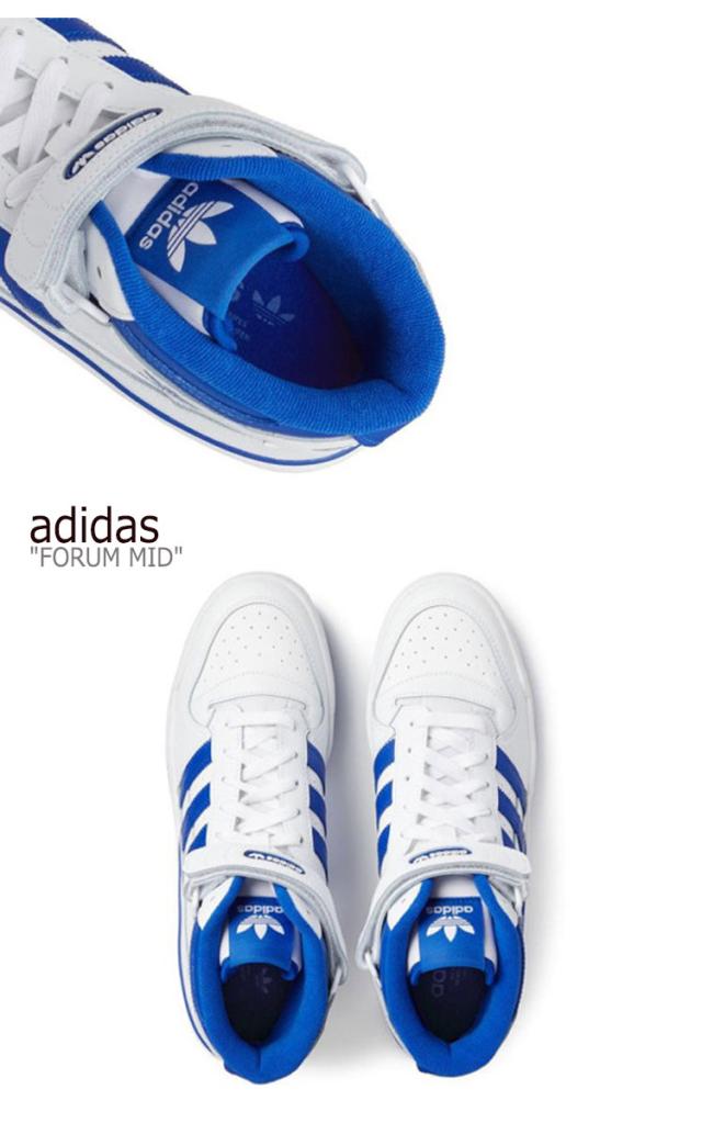 アディダス スニーカー adidas メンズ レディース FORUM MID フォーラムミッド WHITE ホワイト BLUE ブルー FY4976  シューズ の通販はau PAY マーケット - DRESCCO