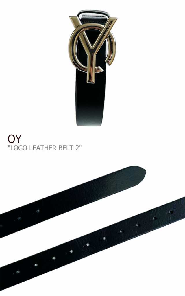 『OY/オーワイ』LOGO LEATHER BELT2/ロゴ レザー ベルト
