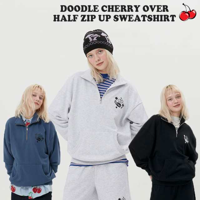 キルシー トレーナー KIRSH 正規販売店 DOODLE CHERRY OVER HALF ZIP UP SWEATSHIRT 全3色  FKQSCTY520M ウェア｜au PAY マーケット