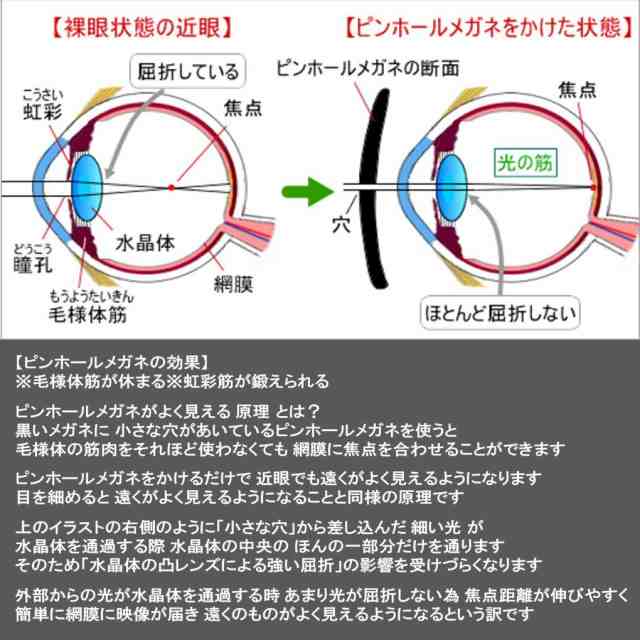 送料無料 視力回復 トレーニング 遠近兼用 ピンホール メガネ 眼筋力 アップ 毛様体筋 虹彩 疲れ目 リフレッシュ 眼鏡の通販はau PAY  マーケット - Michelle Noel au PAY マーケット店