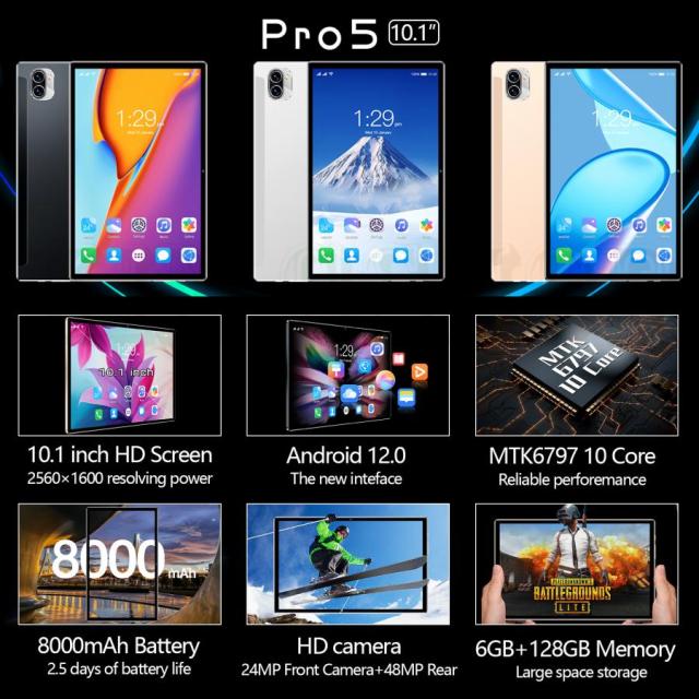 2023 タブレット PC 10インチ Android12.0 Wi-Fi 6+128GB IPS液晶 SDカード