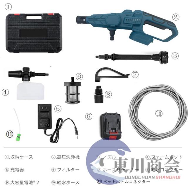 高圧洗浄機 コードレス 充電式 マキタ バッテリー互換対応 家庭用 業務用 3段階調整 6in1 軽量 8.0MPa ポータブル 強力噴射 自吸式 洗車機 電動工具