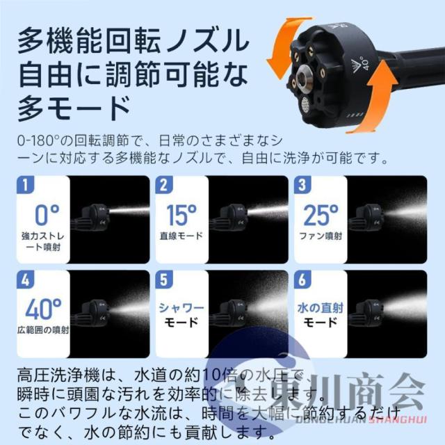 高圧洗浄機 コードレス 充電式 マキタ バッテリー互換対応 家庭用 業務用 3段階調整 6in1 軽量 8.0MPa ポータブル 強力噴射 自吸式 洗車機 電動工具