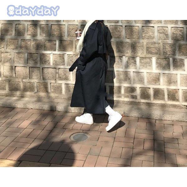 トレンチコート レディース ロングコート 通勤 体型カバー 二色