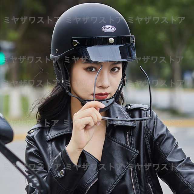 バイクヘルメット ポリスヘルメット レトロハーレー 半帽 半キャップ ...