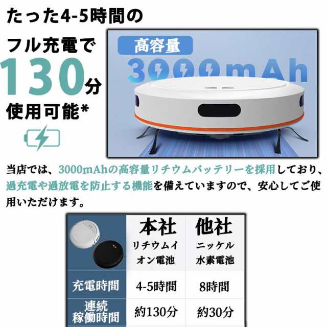 ロボット掃除機 5000Pa 強力吸引 高性能 花粉対策 水拭き両用 超 ロボット掃除機 5000Pa 強力吸引 高性能 花粉対策 水拭き両用 超