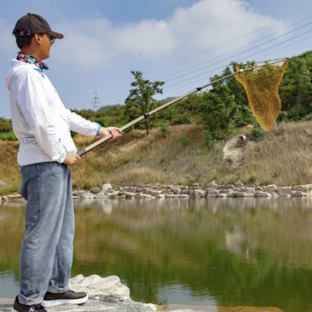 ランディングネット 玉網 タモ網 ラバー 渓流 大型 青物 たも網