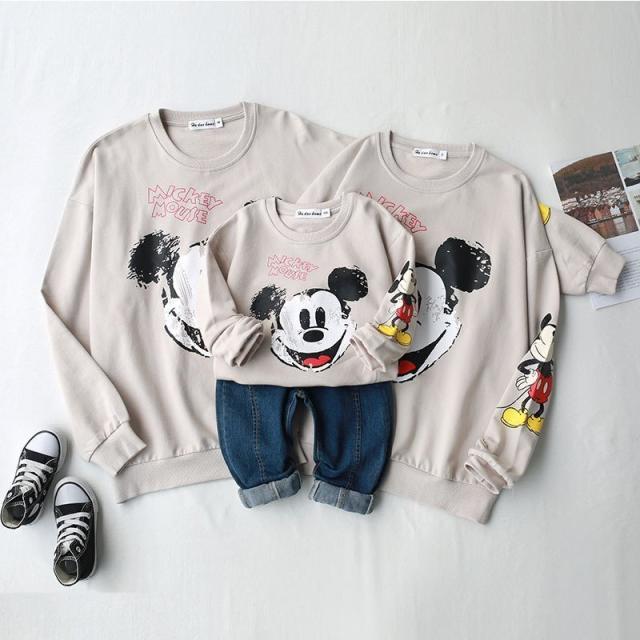親子ペアルック ベビー 親子 パーカー 長袖 ハイネック 家族服 親子服 綿 ミッキー柄 トレーナー お揃い トップス 春秋冬 子供服 カップル ご夫婦 お兄弟 姉妹 親子ペアルック ベビー 親子 パーカー 長袖 ハイネック 家族服 親子服