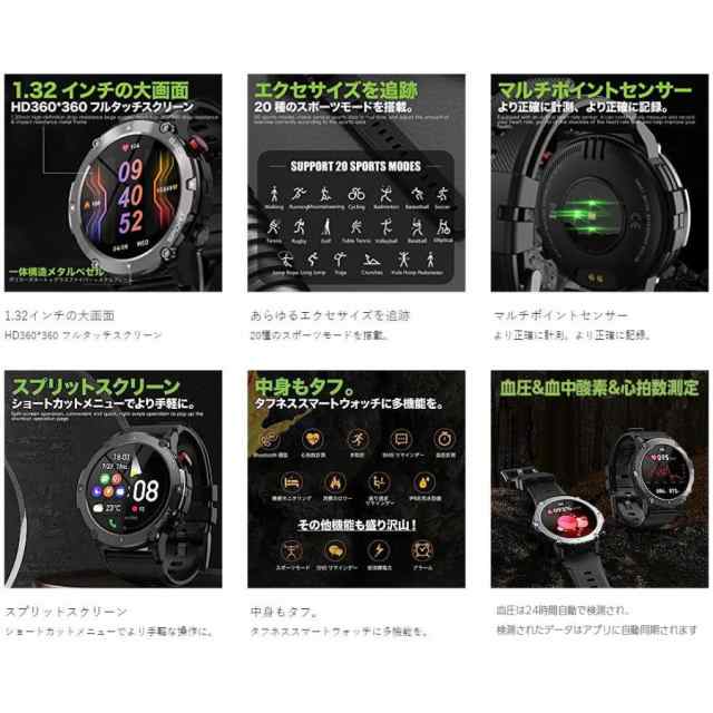 スマートウォッチ 通話機能 日本製センサー 血圧測定 AI音声