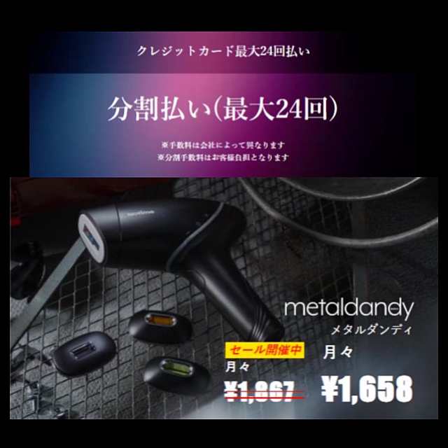 VIOシェーバー付】 脱毛器 メンズ vio メタルダンディ 刺青 脱毛機