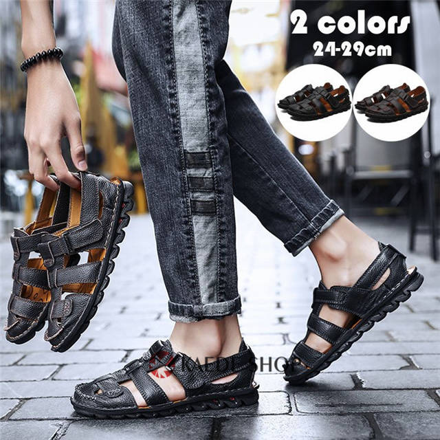 サンダル メンズ スポーツサンダル 本革 牛革 アウトドアサンダル ビーチサンダル スニーカー メンズサンダル 通気性 軽量 靴 疲れない の通販はau Pay マーケット 楓ショップ