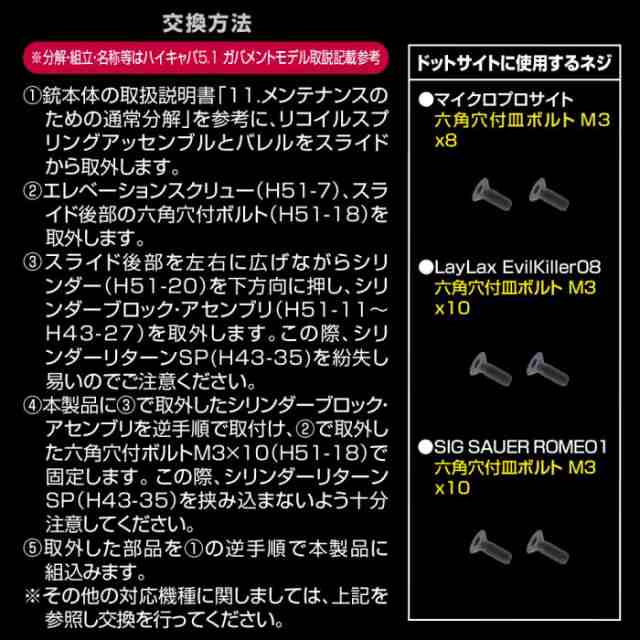 《3%OFFクーポン有》Laylax NINEBALL ハイキャパ5.1 Hi-CAPA5.1 カスタムスライド GUNGNIR ガングニール BK/DE