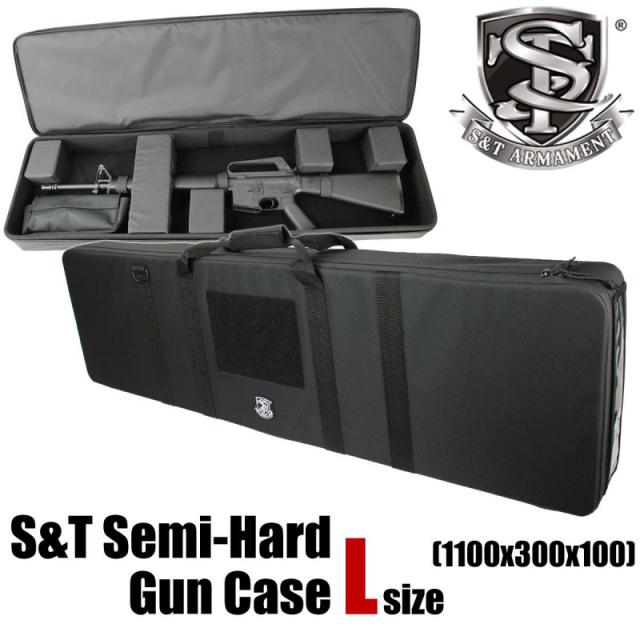 《3％OFFクーポン有》【送料無料対象外】【大型送料商品】S&T セミハードガンケース Lサイズ　V2　 BK(1100x300x100) 