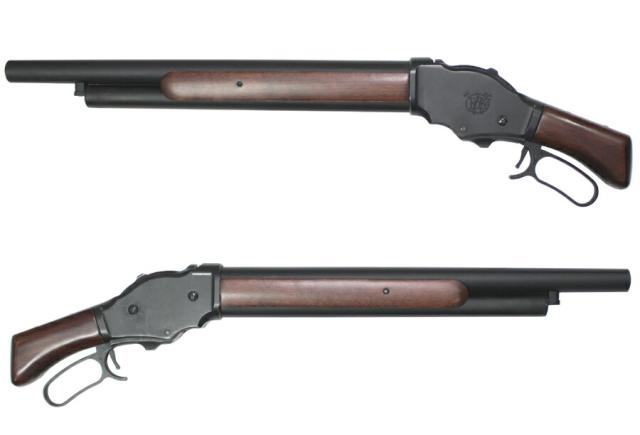 S&amp;T ウィンチェスター M1887 レバーアクション　ガスショットガン ソードオフ リアルウッド（ライブカート・排莢式）_1