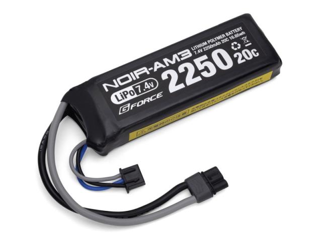 《3％OFFクーポン》G FORCE　Noir Li-Po 7.4V 2250mAh ミニS互換タイプ　20C　MR30コネクタ GFG911 G-FORCE