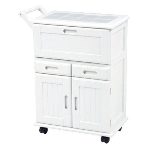 HAGIHARA 萩原 MW-3709WH Wood Furnitureシリーズ キッチンワゴン