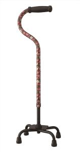 幸和製作所 テイコブアルミ製4点杖 レッドフラワー EA4-102