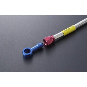 BUILD A LINE ユニバーサル ブレーキホース ロードモデル用 アルミ(レッド)フィッティング クリア ホース ホース全長2110mm A32070の通販は