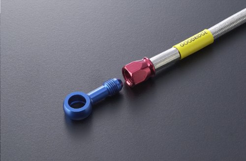 BUILD A LINE ユニバーサル ブレーキホース ロードモデル用 アルミ(レッド)フィッティング クリア ホース ホース全長2260mm A32220 6,921円