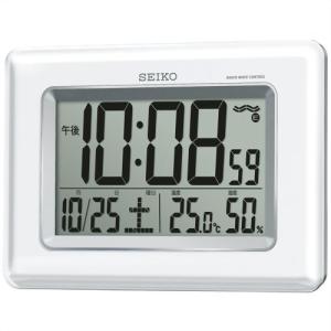 セイコーウオッチ SEIKO CLOCK (セイコークロック) 掛置兼用時計 電波 デジタル カレンダー・温度・湿度表示 白パール SQ424W