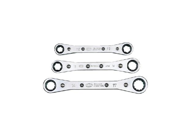 京都機械工具 RM03 板ラチェットメガネレンチセット 3本組 RM03の通販は