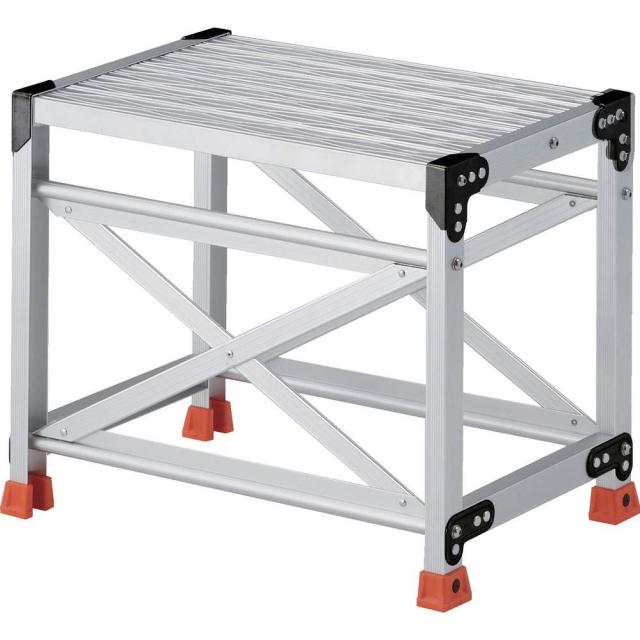 TRUSCO トラスコ中山 TRUSCO 作業用踏台 アルミ製・グレーチング仕様 SUS金具 1段 高さ0.5m 天板500×400