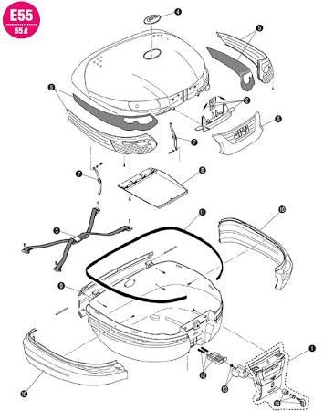DAYTONA デイトナ (76082)GIVI Z693N902R サイドモールE55