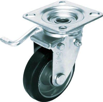 ユーエイキャスター ※ユーエイ 産業用キャスターダブルS (左) 付自在車 200径ゴム車輪 WJB200LY 8076 3798127