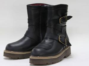 J-AMBLE Rosso StyleLab/ROB-202 防水 ライディングハイソールブーツ カラー:Black サイズ:24.5
