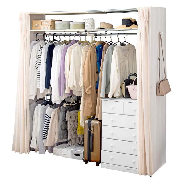 HAGIHARA 萩原 萩原 ハンガーラック クローゼット コートラック 大容量